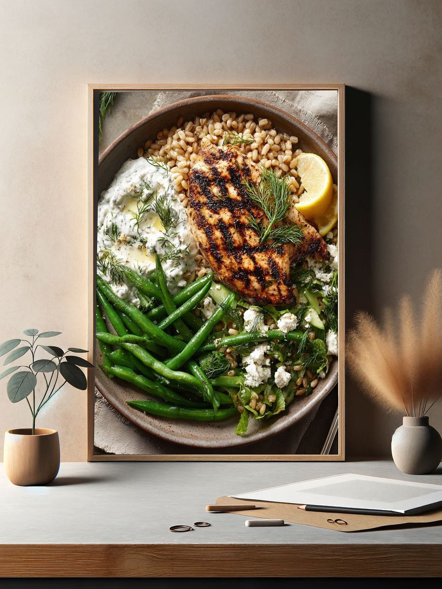Grilled Chicken and Greens — Food Print. — room view 2