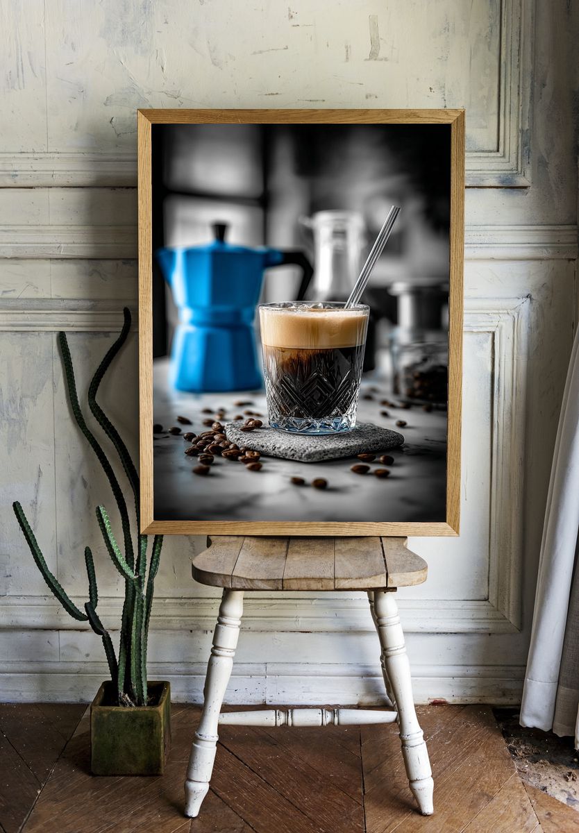 Iced Coffee Delight — Food & Drink Print. — room view 1