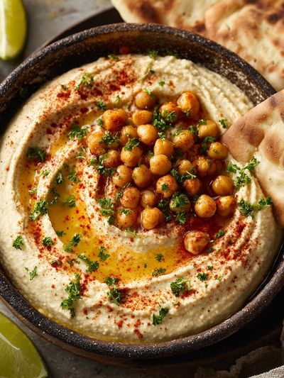 Delicious Hummus and Pita — Food Print. poster print