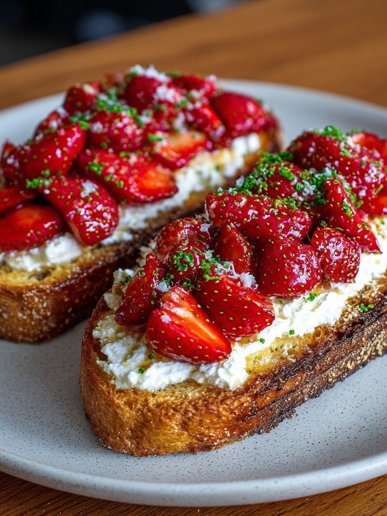 Strawberry Toast — Food Print. poster — food-drink art