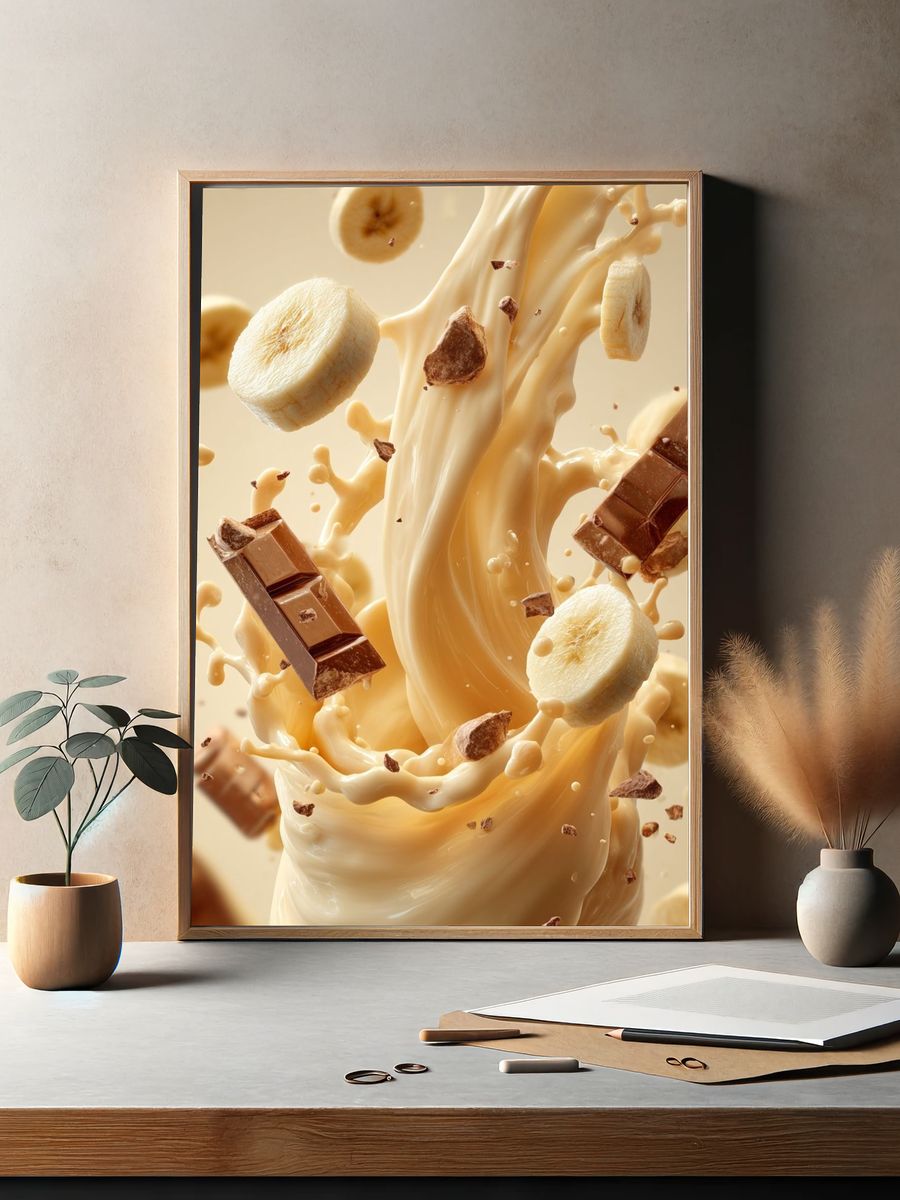 Banana and Chocolate Splash Poster. — room view 2