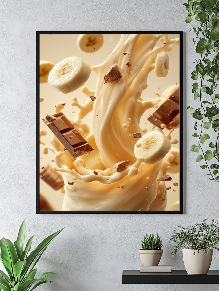 Banana and Chocolate Splash Poster. — room view 4
