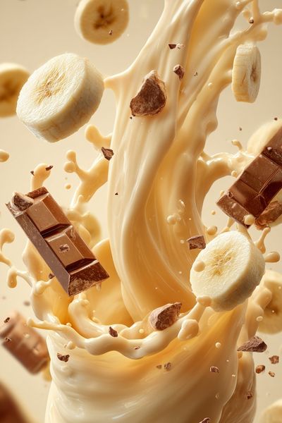 Banana and Chocolate Splash Poster. poster