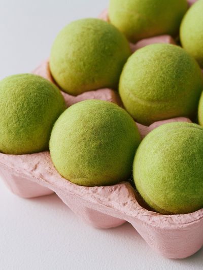 Green Felt Eggs Still Life Poster.