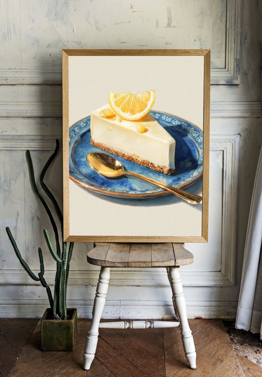 Lemon Cheesecake — Food Art Print. — room view 1