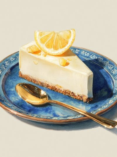 Lemon Cheesecake — Food Art Print. poster print