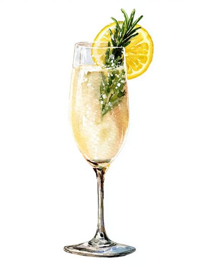 Sparkling Cocktail — Watercolor Print. poster print