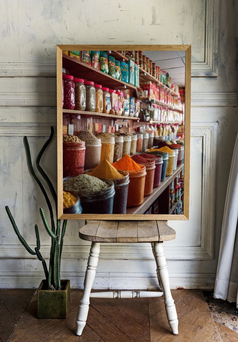 Colorful Spice Market Poster. — room view 1