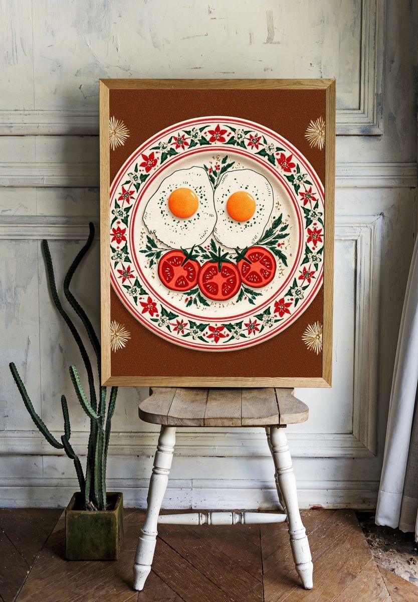 Breakfast Plate — Food Art Print. room preview