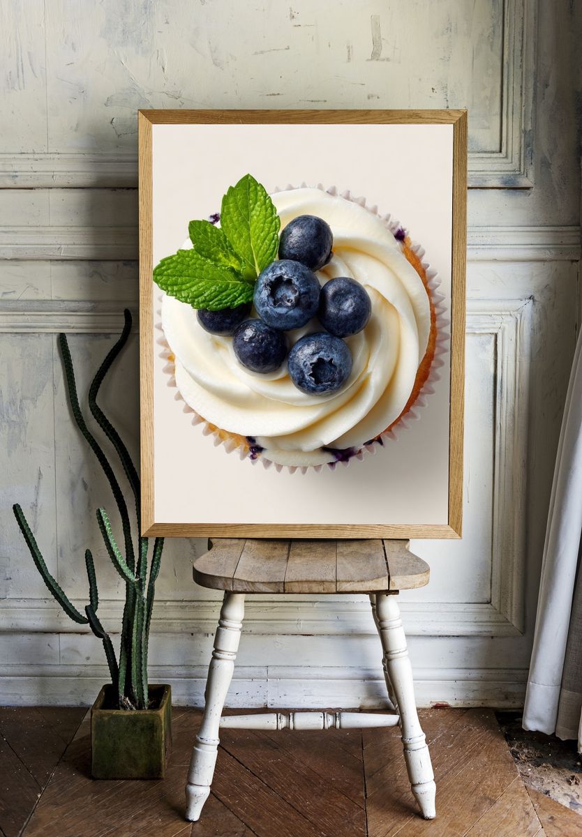 Blueberry Cupcake — Food Print room preview