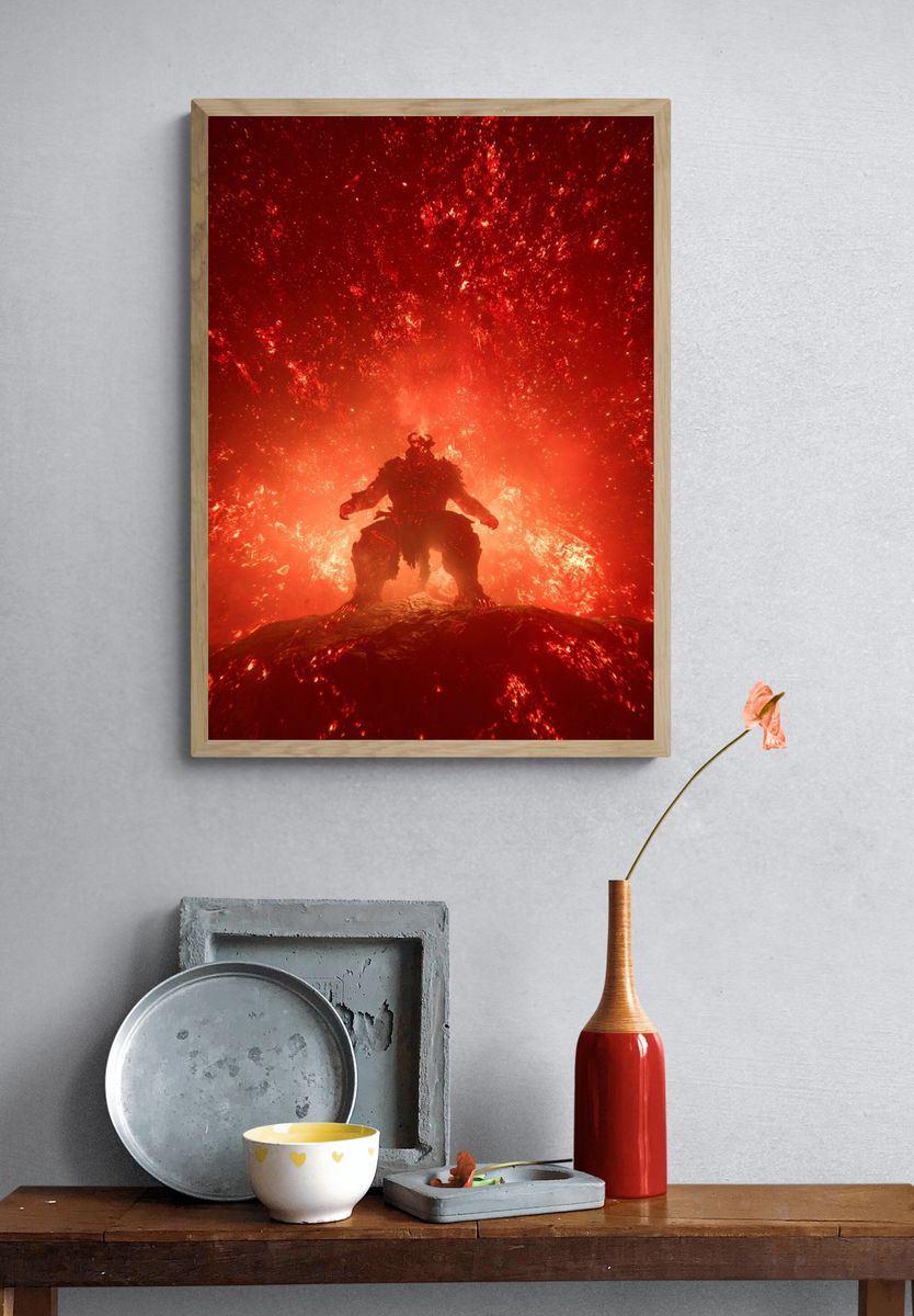 Fiery Demon — Fantasy Art Print. — room view 3