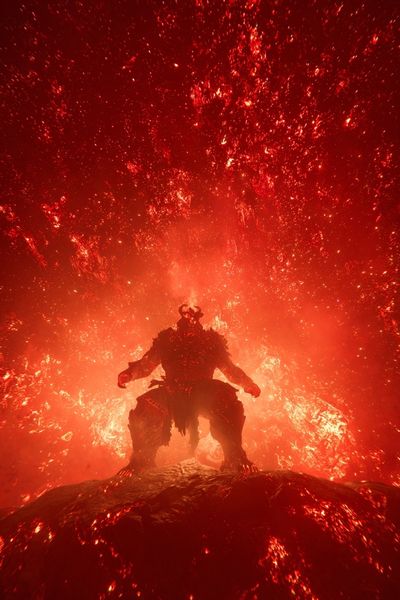 Fiery Demon — Fantasy Art Print. poster print