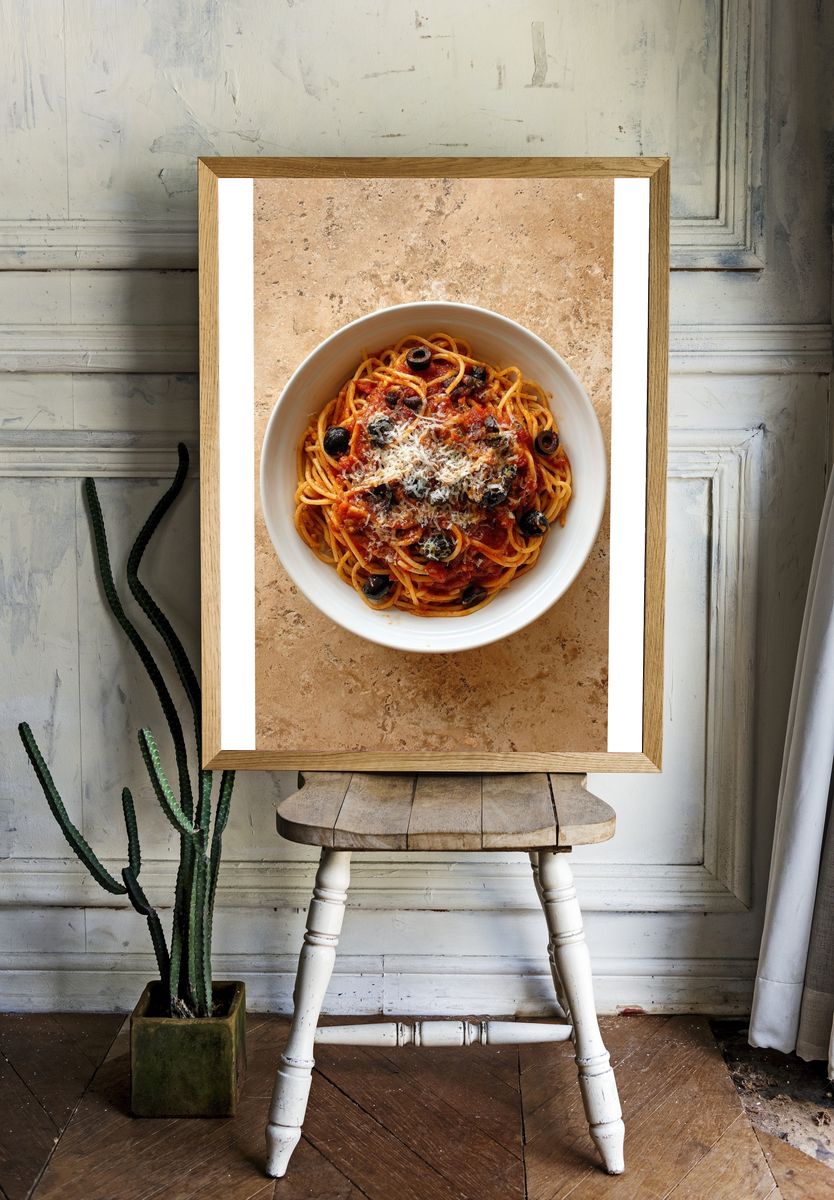 Spaghetti with Olives — Food Print. — room view 1