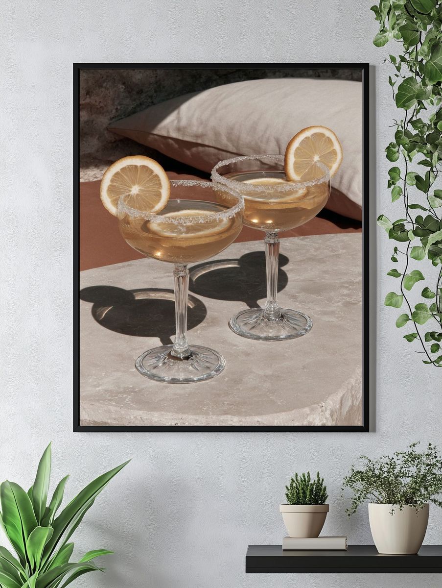Cocktails with Lemon — Food & Drink Print. — room view 4