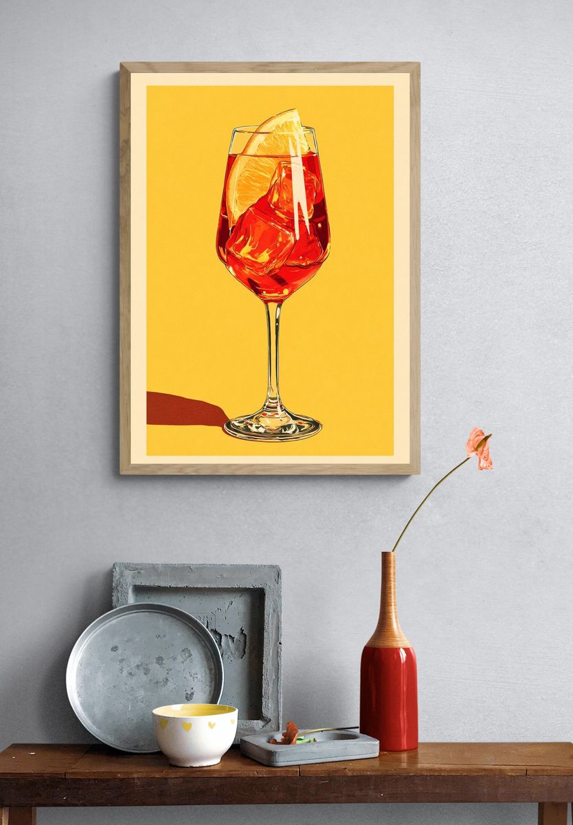 Refreshing Cocktail — Illustration Print. — room view 3