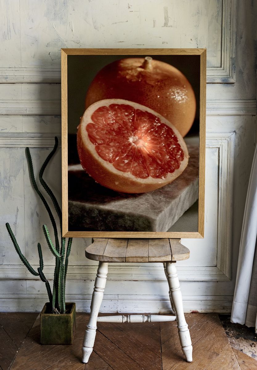 Grapefruit Still Life Poster. room preview