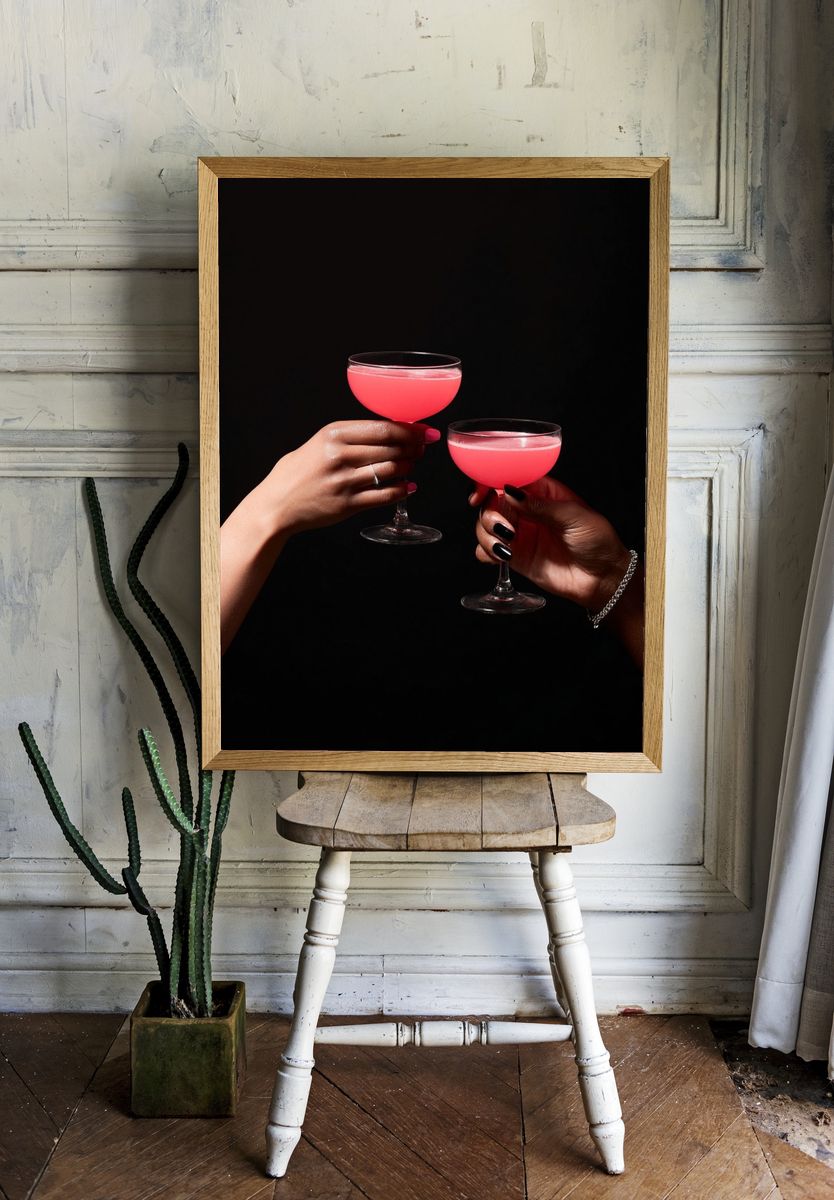 Cocktails Cheers — Food & Drink Print. — room view 1