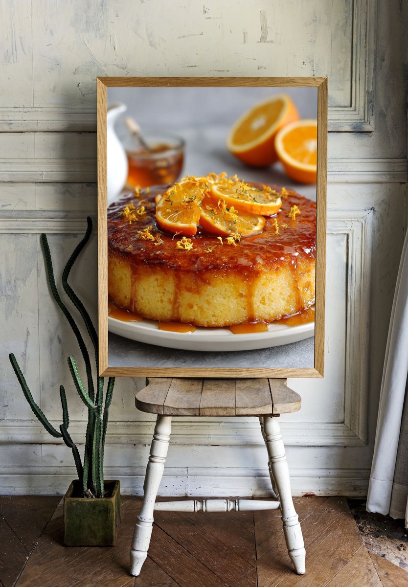 Delicious Orange Cake — Food Print. room preview
