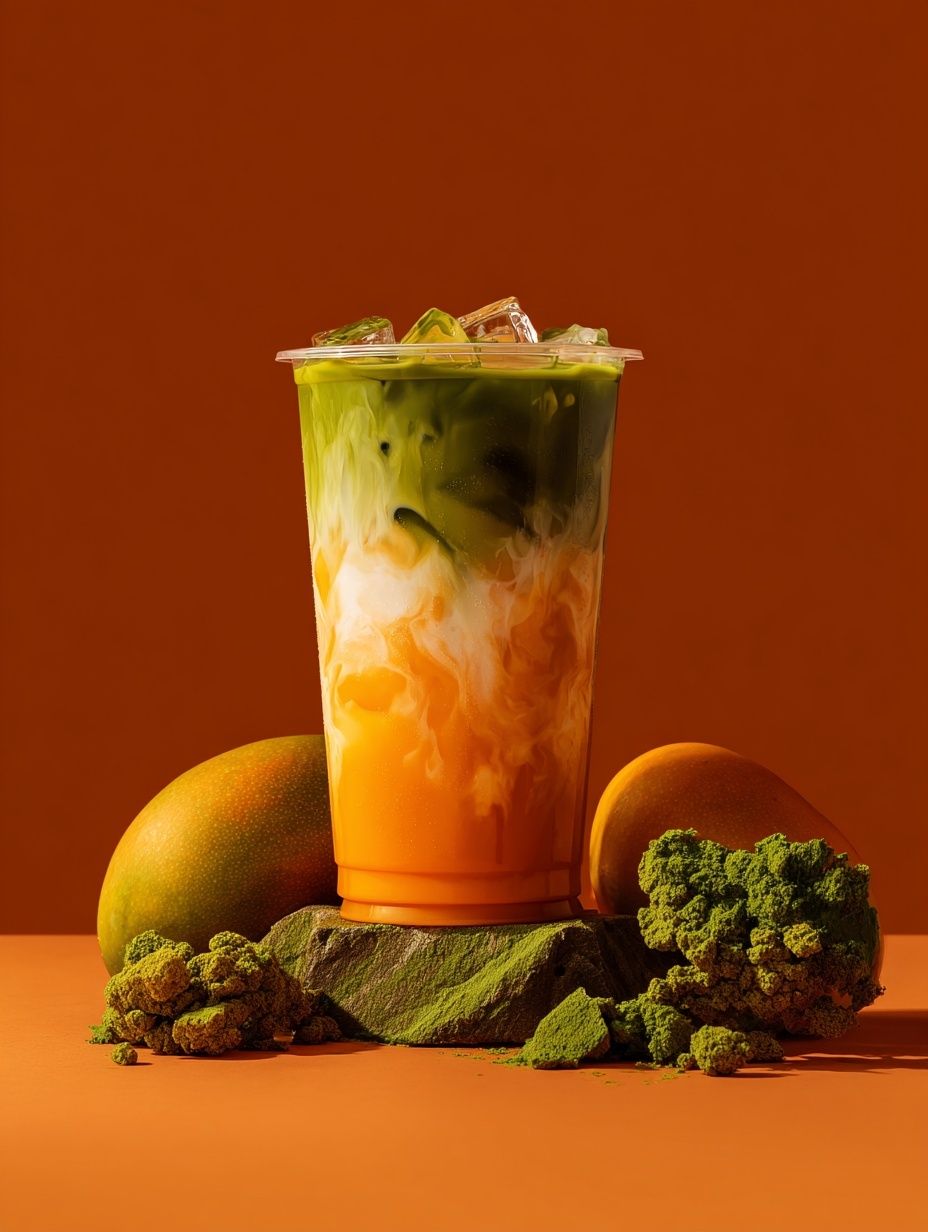 Iced Matcha Mango Drink Poster. poster detail