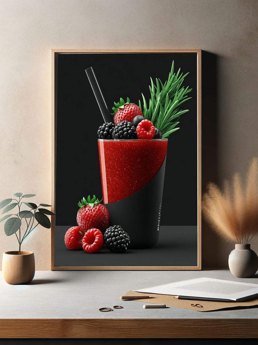 Berry Smoothie — Food-Drink Print. — room view 2