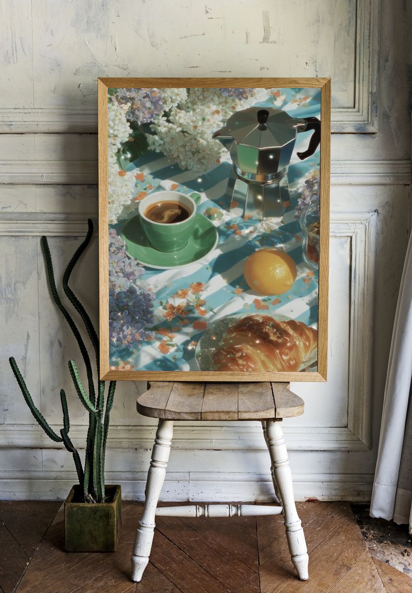 Coffee and Croissant — Food Print room preview