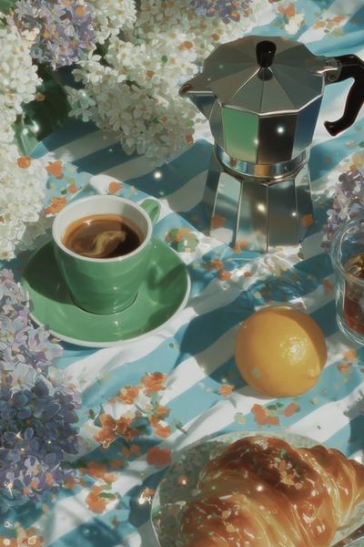 Coffee and Croissant — Food Print. poster print