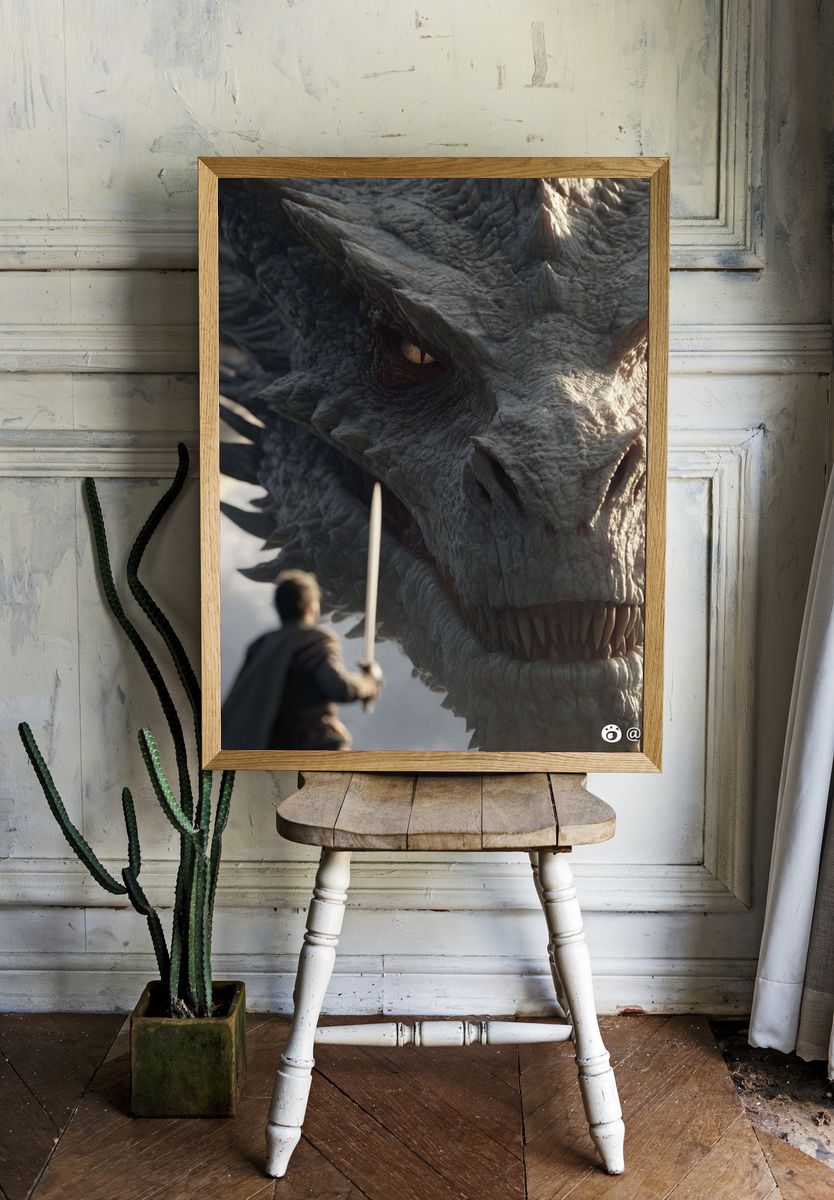 Epic Dragon Encounter — Fantasy Print room preview