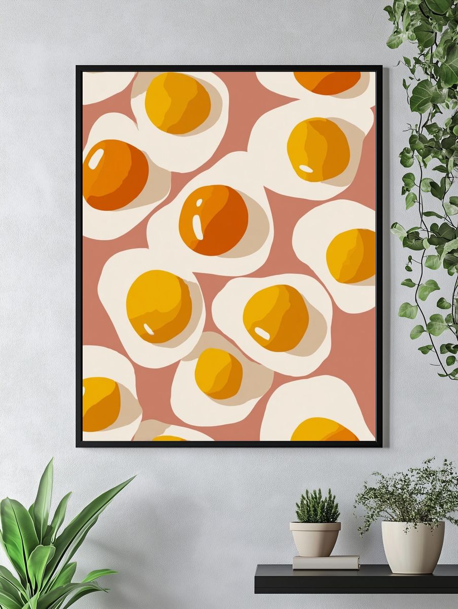 Sunny Side Up Eggs — Illustration Print. — room view 4