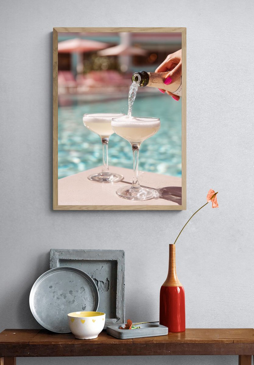 Refreshing Cocktails by the Pool — Photography Print. — room view 3