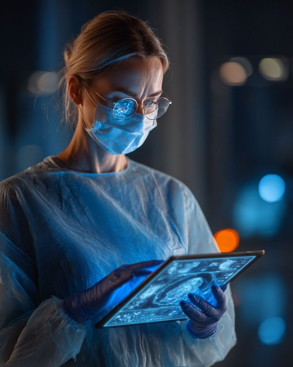 Futuristic Doctor Portrait Print. poster detail