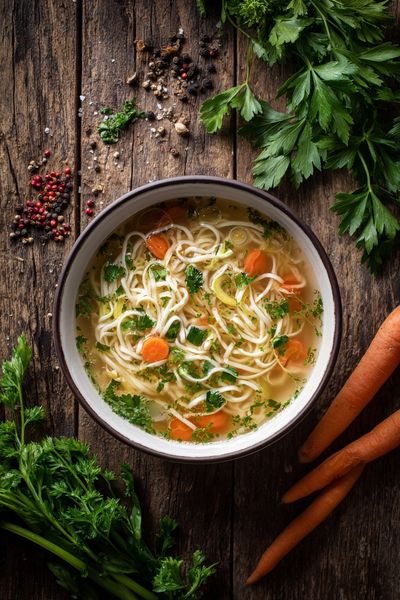 Delicious Chicken Noodle Soup — Food Print. poster print