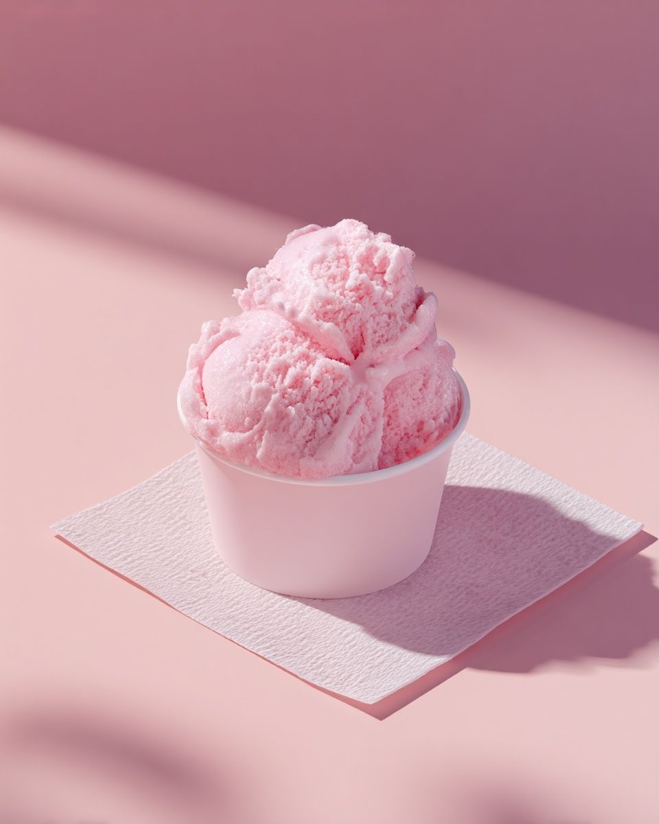 Pink Ice Cream Still Life Poster. poster — food-drink art