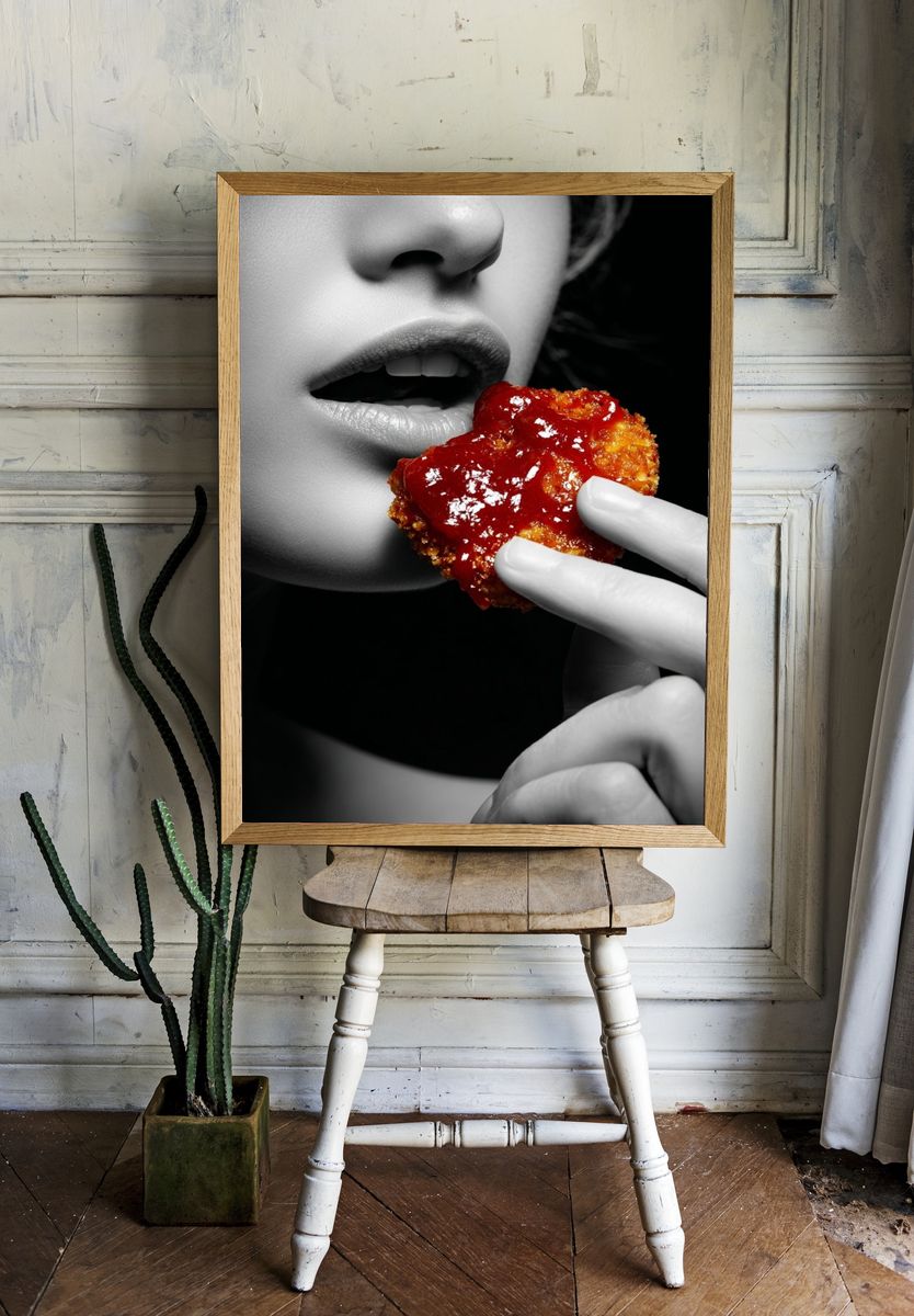 Crispy Chicken Nugget with Ketchup — Photography Print. — room view 1