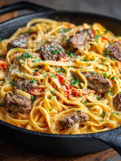 Creamy Beef Fettuccine — Food Print. poster print