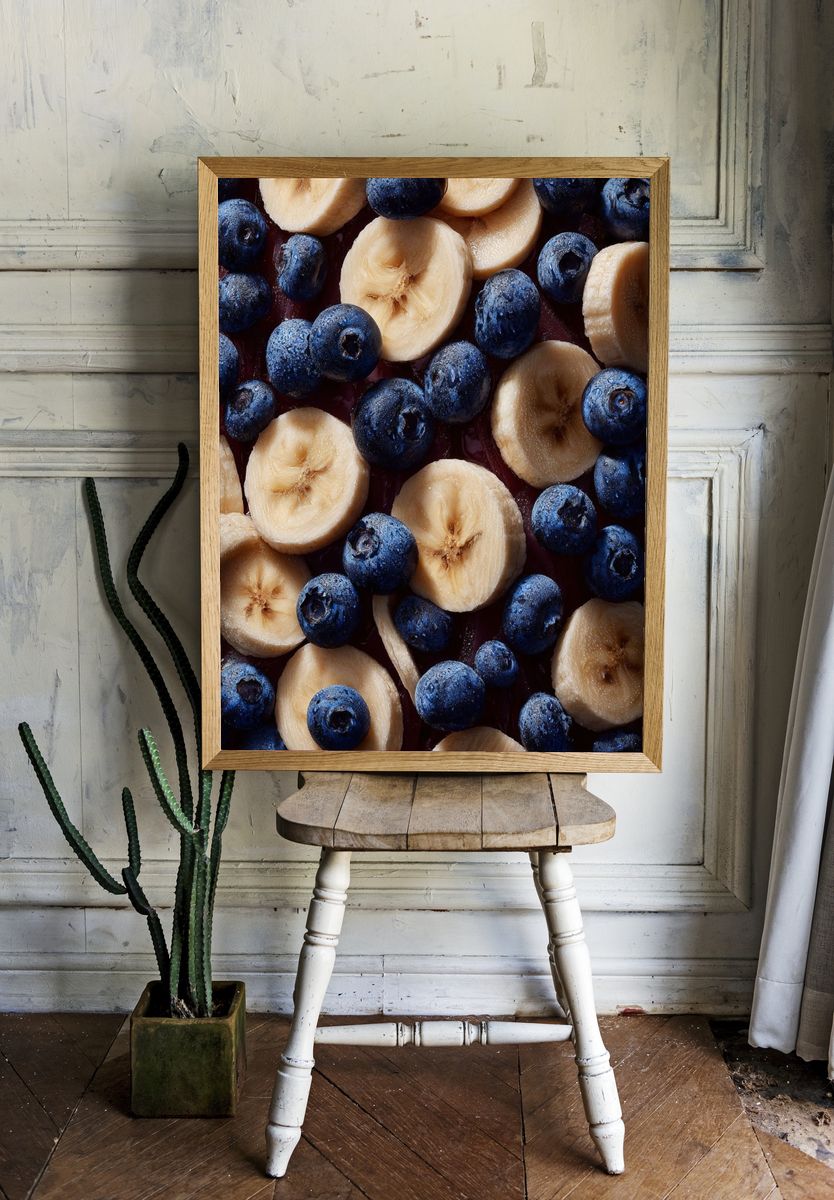 Banana and Blueberry Food Print. room preview