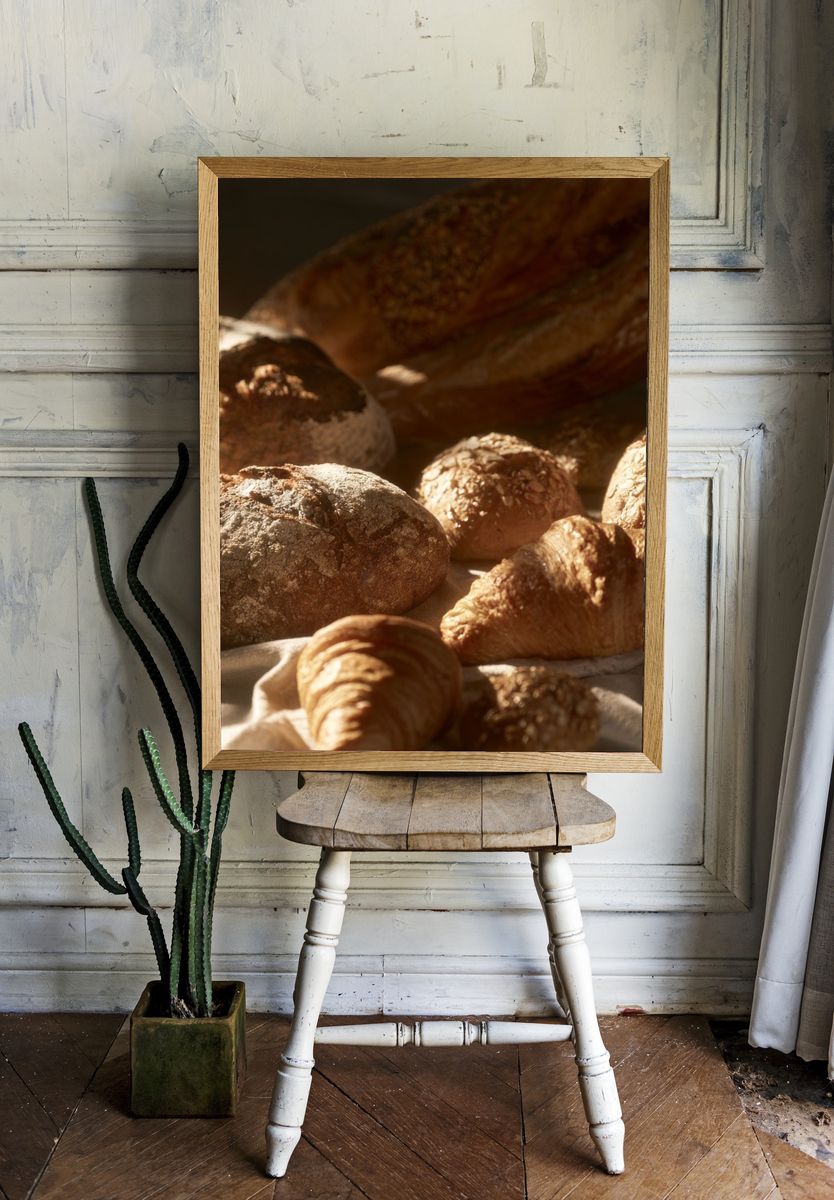 Artisan Bread Still Life Poster. — room view 1