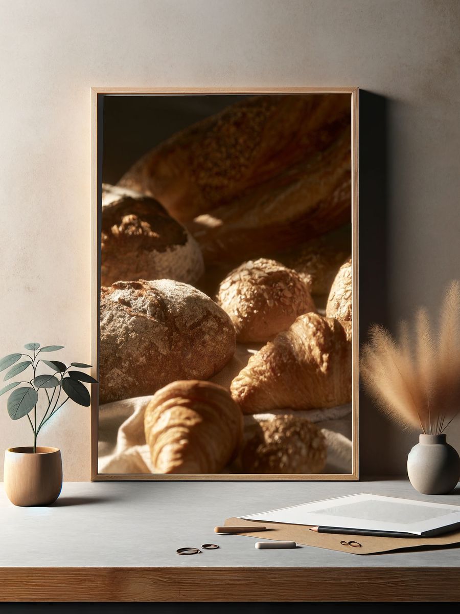 Artisan Bread Still Life Poster. — room view 2