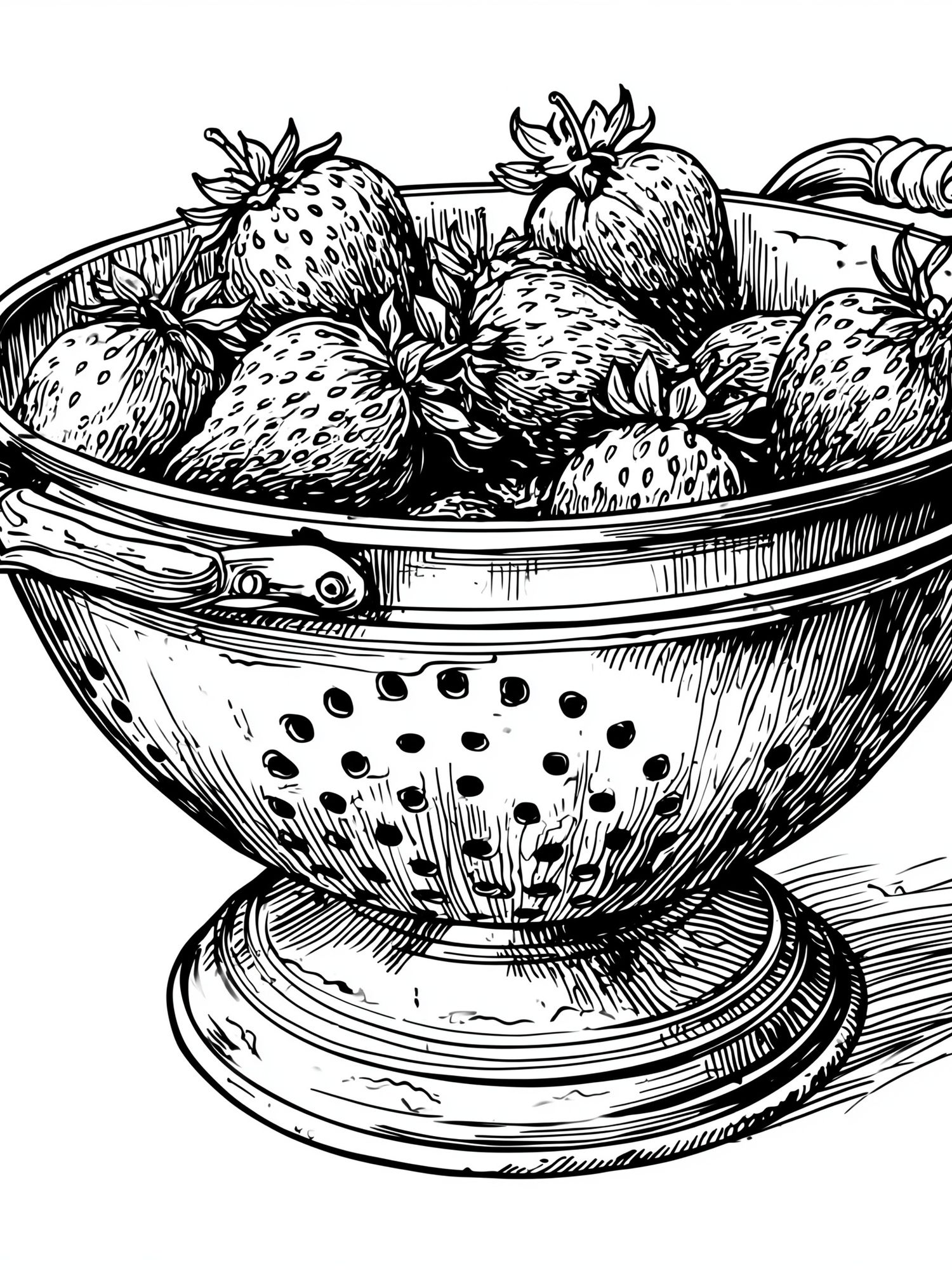Strawberry Bowl Ink Print. poster detail