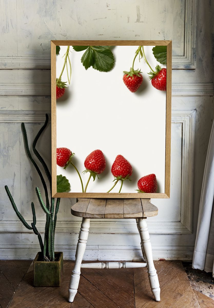 Strawberry Still Life Poster. — room view 1