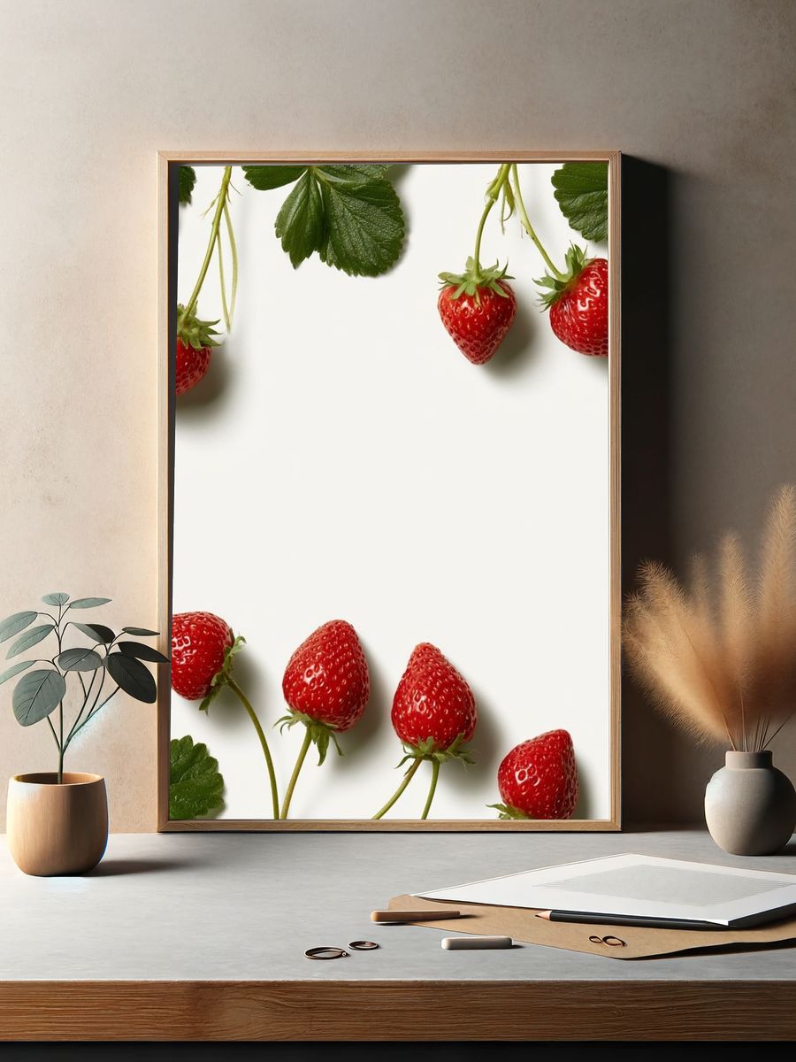 Strawberry Still Life Poster. — room view 2