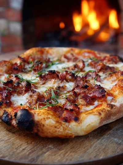 Wood-Fired Pizza Food Photography Poster. poster