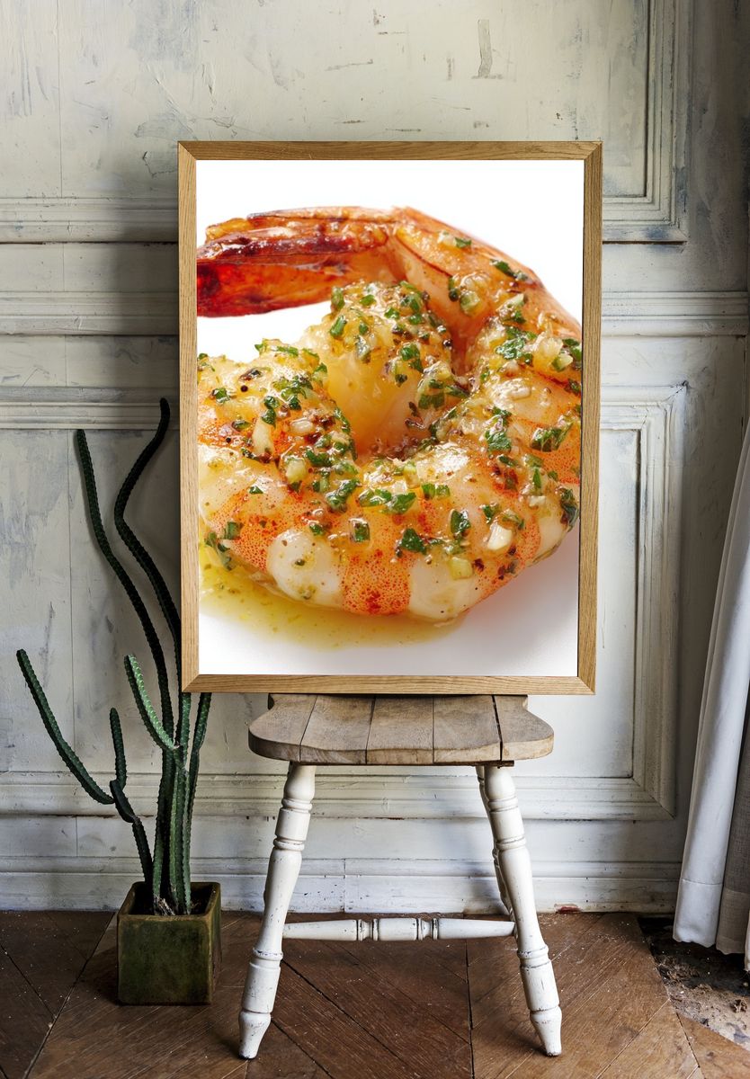 Garlic Herb Shrimp Food Print. — room view 1