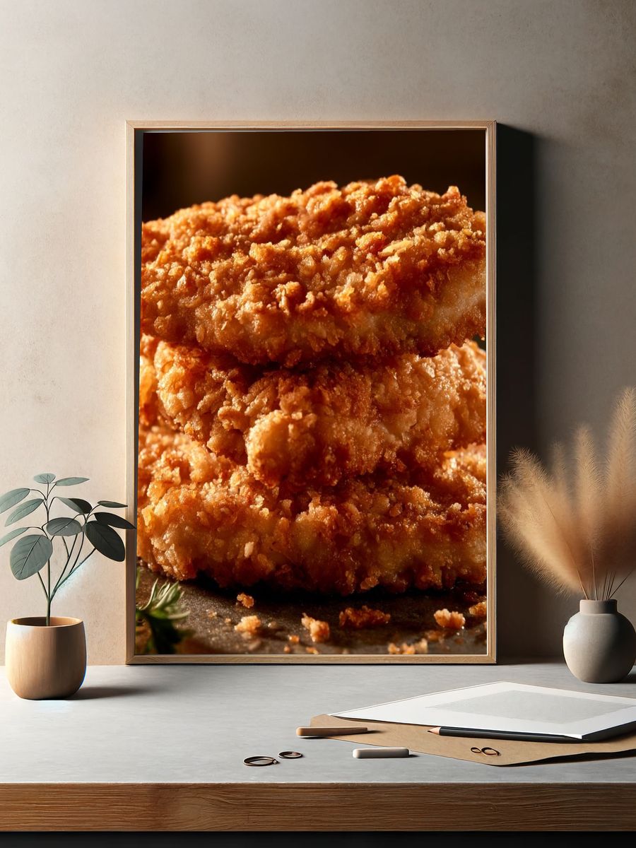 Crispy Fried Chicken Food-Drink Poster. — room view 2