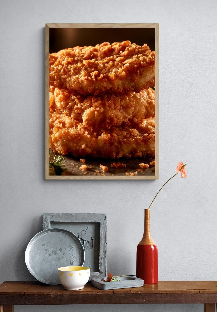Crispy Fried Chicken Food-Drink Poster. — room view 3