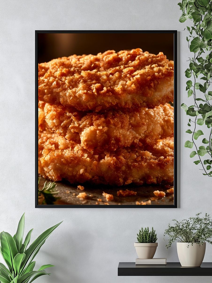 Crispy Fried Chicken Food-Drink Poster. — room view 4