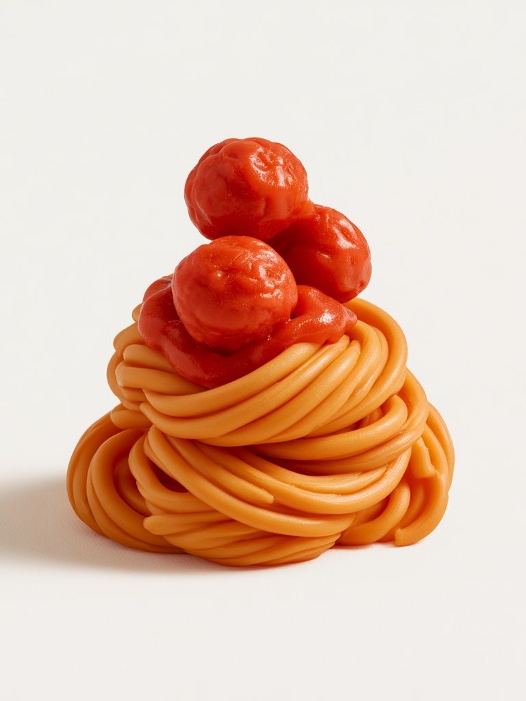 Spaghetti and Meatballs Food Poster. poster — food-drink art