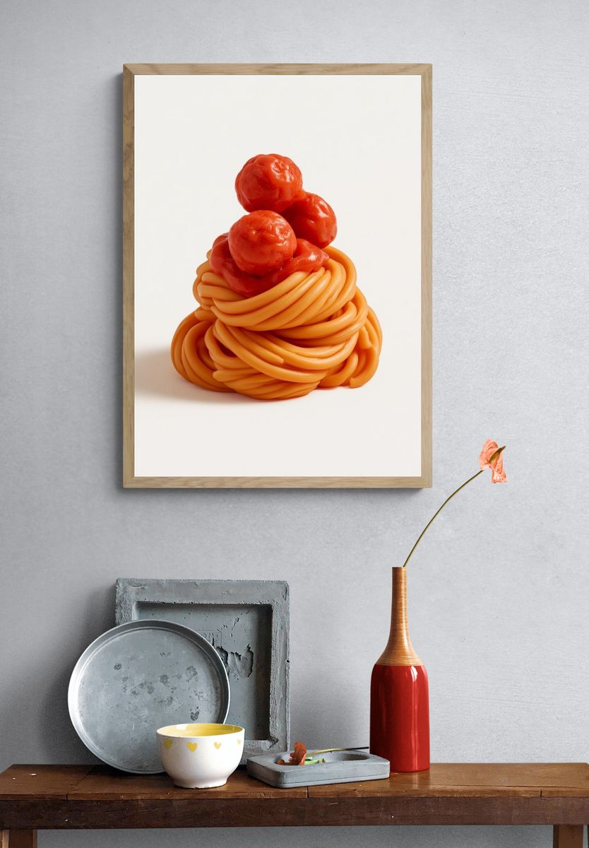 Spaghetti and Meatballs Food Poster. — room view 3