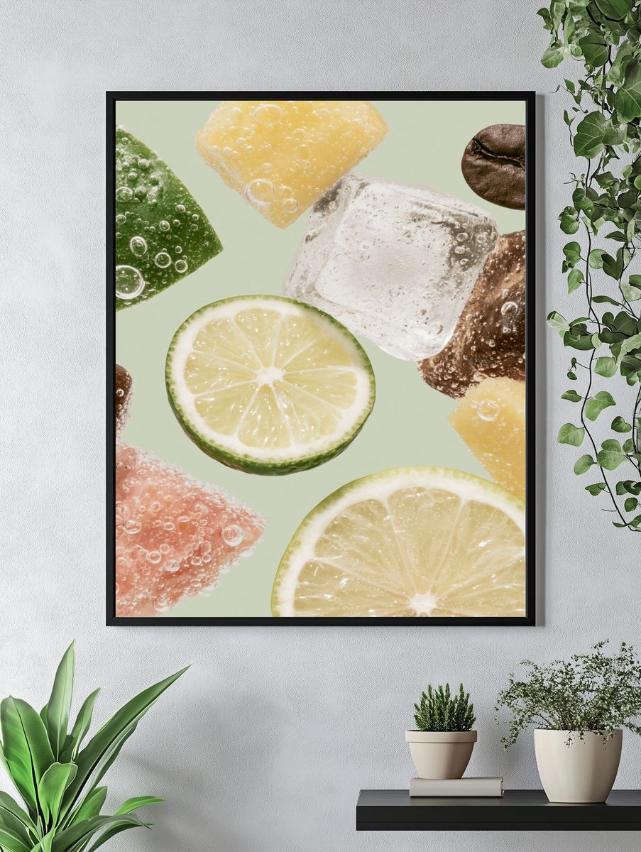 Floating Citrus Sweets Poster. — room view 4
