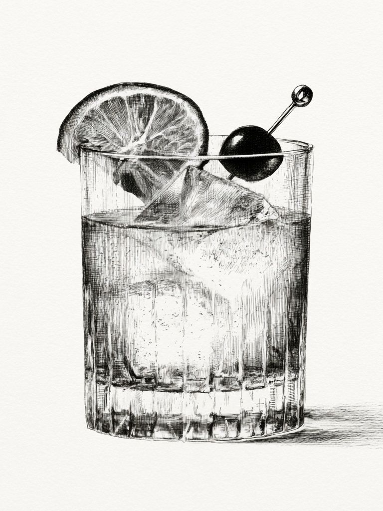 Cocktail Glass Sketch Poster. poster detail