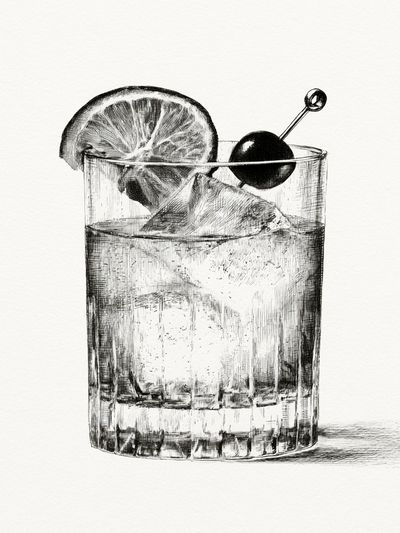 Cocktail Glass Sketch Poster. poster